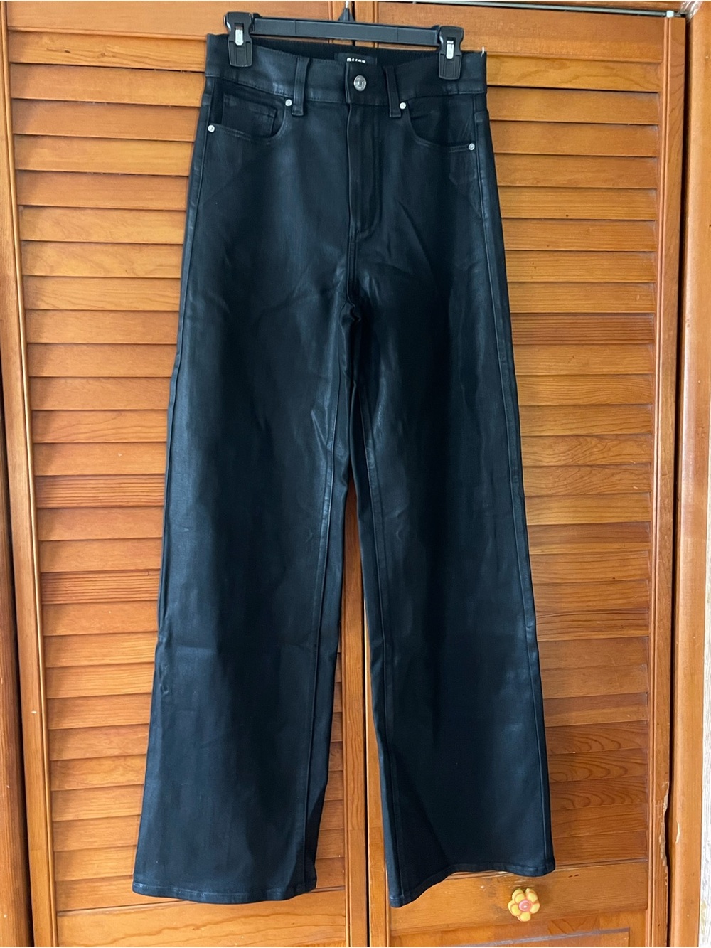 Paige Sasha Coated Wide-Leg Jeans. Size 28 Women #421